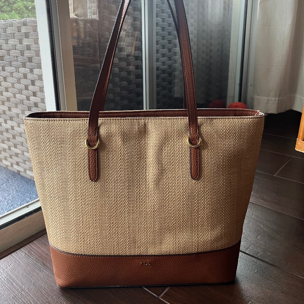 Lauren Ralph Lauren Spring 20 OP Natural Tote Purse